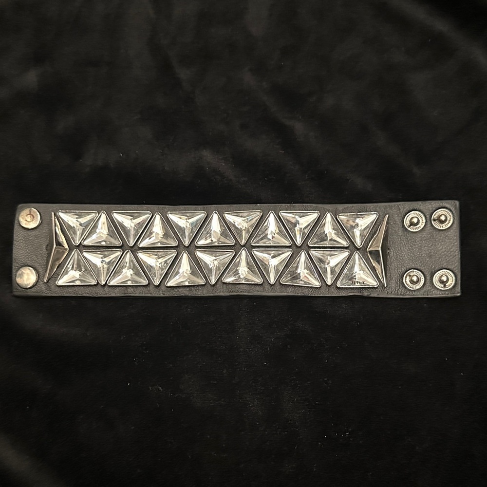 Vintage Juicy Couture Black and Silver Studded Women's Bracelet